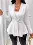 Damen Frühling/Herbst Oberbekleidung Retro Jacquard Geometrisch Langarm Halb offener Kragen Jacke