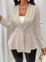 Damen Frühling/Herbst Oberbekleidung Retro Jacquard Geometrisch Langarm Halb offener Kragen Jacke