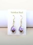 Schmetterling Zeit Juwel Getrocknet Blume Schleierkraut Spitze Blume Pastoral Stil Glas Ohrringe