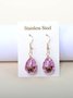Schmetterling Zeit Juwel Getrocknet Blume Schleierkraut Spitze Blume Pastoral Stil Glas Ohrringe