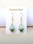 Schmetterling Zeit Juwel Getrocknet Blume Schleierkraut Spitze Blume Pastoral Stil Glas Ohrringe