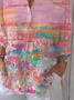Damen Abstrakt Dreiviertelärmel Bluse Frühling/Herbst Print Hemdkragen Täglich Lässig Oberteile