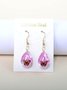 Schmetterling Zeit Juwel Getrocknet Blume Schleierkraut Spitze Blume Pastoral Stil Glas Ohrringe