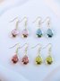 Schmetterling Zeit Juwel Getrocknet Blume Schleierkraut Spitze Blume Pastoral Stil Glas Ohrringe