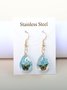 Schmetterling Zeit Juwel Getrocknet Blume Schleierkraut Spitze Blume Pastoral Stil Glas Ohrringe