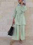 Damen Unifarben Nahtverarbeitung Zweiteiliges Set Täglich Langarm Lässig Frühling/Herbst Bluse mit Hose Matching Set