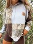Damen Geometrisch Kapuze Print Retro Frühling/Herbst Langarm Sweatshirt