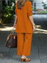 Damen Unifarben Nahtverarbeitung Matching Kostüm Pendeln Langarm Lässig Frühling/Herbst Mehrteiliges Set Matching Set