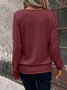 Damen Unifarben Langarm T-Shirts T-Shirt Rundhals Nahtverarbeitung Retro Frühling/Herbst Oberteile