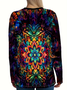Damen Abstrakt Langarm T-Shirts T-Shirt Rundhals Print Lässig Frühling/Herbst T-Shirt mit Grafik Oberteile