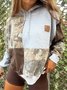 Damen Geometrisch Kapuze Print Retro Frühling/Herbst Langarm Sweatshirt