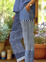 Damen Gestreift Lang Hose Lässig Frühling/Herbst Hose