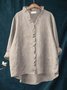 Damen Geometrisch Langarm Bluse Frühling/Herbst Print Lotus Blattkragen Täglich Retro Oberteile