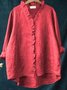 Damen Geometrisch Langarm Bluse Frühling/Herbst Print Lotus Blattkragen Täglich Retro Oberteile