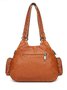 Retro Modisch eine Schulter Umhängetasche Handtasche Gewaschen Weich Leder Damen Tasche
