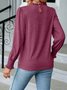 Damen Unifarben Langarm T-Shirts T-Shirt Rundhals Gerafft Retro Frühling/Herbst Oberteile