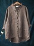 Damen Geometrisch Langarm Bluse Frühling/Herbst Print Lotus Blattkragen Täglich Retro Oberteile