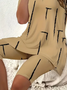 Damen Abstrakt Print Zweiteiliges Set Täglich Kurzarm Lässig Sommer Bluse mit Hose Matching Set