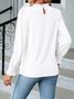 Damen Unifarben Langarm T-Shirts T-Shirt Rundhals Gerafft Retro Frühling/Herbst Oberteile