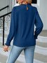 Damen Unifarben Langarm T-Shirts T-Shirt Rundhals Gerafft Retro Frühling/Herbst Oberteile