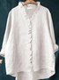 Damen Geometrisch Langarm Bluse Frühling/Herbst Print Lotus Blattkragen Täglich Retro Oberteile
