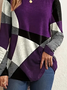 Damen Abstrakt Langarm T-Shirts T-Shirt Rundhals Print Lässig Frühling/Herbst T-Shirt mit Grafik Oberteile