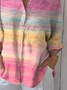 Damen Abstrakt Dreiviertelärmel Bluse Frühling/Herbst Print Hemdkragen Täglich Lässig Oberteile