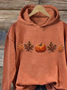 Damen Ahornblatt Frühling/Herbst Print Langarm Lässig Täglich Kapuze