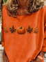 Damen Ahornblatt Langarm T-Shirts T-Shirt Rundhals Print Lässig Frühling/Herbst T-Shirt mit Grafik Oberteile