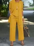 Damen Unifarben Nahtverarbeitung Matching Kostüm Pendeln Langarm Lässig Frühling/Herbst Mehrteiliges Set Matching Set