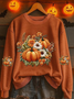 Damen Geblümt Rundhals Print Lässig Frühling/Herbst Langarm Sweatshirt