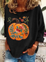 Damen Geblümt Langarm T-Shirts T-Shirt Rundhals Print Lässig Frühling/Herbst T-Shirt mit Grafik Oberteile