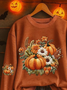 Damen Geblümt Rundhals Print Lässig Frühling/Herbst Langarm Sweatshirt
