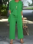 Damen Unifarben Nahtverarbeitung Matching Kostüm Pendeln Langarm Lässig Frühling/Herbst Mehrteiliges Set Matching Set