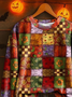 Damen Halloween Rundhals Print Lässig Frühling/Herbst Langarm Sweatshirt