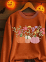 Damen Geblümt Rundhals Print Lässig Frühling/Herbst Langarm Sweatshirt