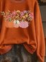 Damen Geblümt Rundhals Print Lässig Frühling/Herbst Langarm Sweatshirt