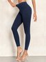 Damen Unifarben Lässig Alle Jahreszeiten Nahtverarbeitung Lang Leggings