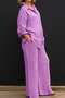 Damen Unifarben Verstellbarer Riemen Zweiteiliges Set Täglich Langarm Lässig Frühling/Herbst Bluse mit Hose Matching Set
