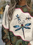 Damen Libelle Rundhals Print Lässig Frühling/Herbst Langarm Sweatshirt