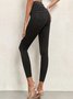 Damen Unifarben Lässig Alle Jahreszeiten Nahtverarbeitung Lang Leggings