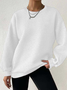 Damen Unifarben Rundhals Lässig Frühling/Herbst Langarm Sweatshirt