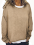 Damen Unifarben Rundhals Lässig Frühling/Herbst Langarm Sweatshirt