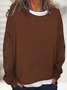 Damen Unifarben Rundhals Lässig Frühling/Herbst Langarm Sweatshirt