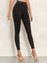 Damen Unifarben Lässig Alle Jahreszeiten Nahtverarbeitung Lang Leggings
