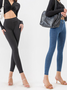 Damen Unifarben Lässig Alle Jahreszeiten Nahtverarbeitung Lang Leggings