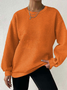 Damen Unifarben Rundhals Lässig Frühling/Herbst Langarm Sweatshirt