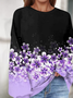Damen Geblümt Rundhals Print Lässig Frühling/Herbst Langarm Sweatshirt