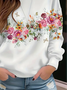 Damen Geblümt Rundhals Print Lässig Frühling/Herbst Langarm Sweatshirt