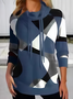 Damen Geometrisch Rollkragen Print Retro Frühling/Herbst Langarm Sweatshirt